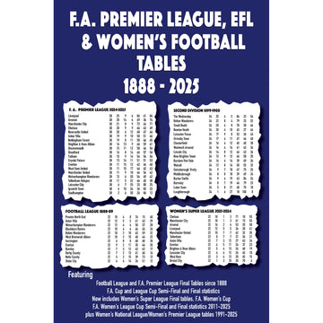 F.A. Premier League, EFL & Women's Football Tables 1888-2025